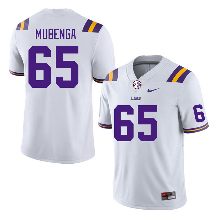 Men #65 Paul Mubenga LSU Tigers College Football Jerseys Stitched Sale-White